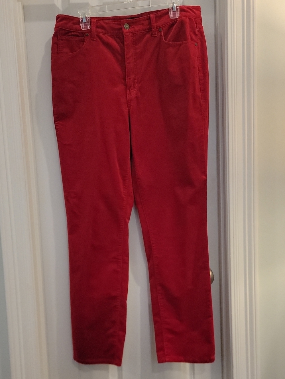 Talbots Women's Straight-Leg Pants in Deep Red